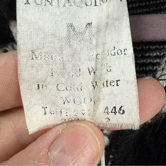 ARTESANIAS Tuntaquimba Native American Wolf print Wool Full Zip sweater jacket M - Picture 3 of 12